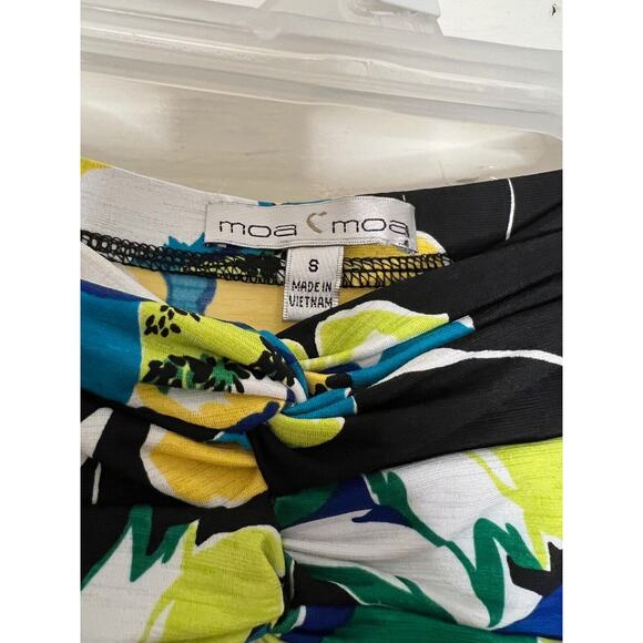 Moa Moa Women Bandeau High-Low strapless Multi Color Floral Dress Size Small - Picture 3 of 5